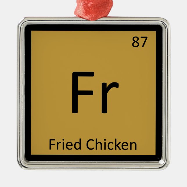 Fr - Fried Chicken Chemistry Periodisches Tabellen Silbernes Ornament (Vorne)