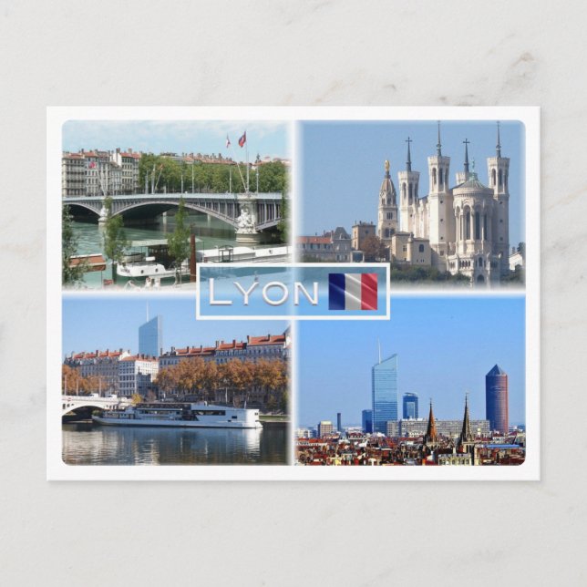 FR Lyon - Pont Lafayette - Basilica De Fourviere - Postkarte (Vorderseite)