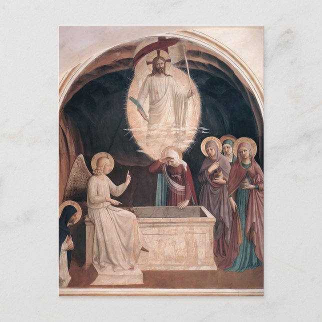 Fra Angelico-Auferstehung Christi, Frauen an der G Postkarte (Vorderseite)
