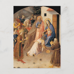 Fra Angelico - Bewunderung der Magi Postkarte