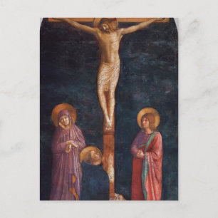 Fra Angelico - Crucifixe mit St. Dominic Postkarte