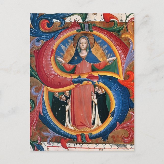 Fra Angelico: Madonna der Barmherzigkeit mit Kneel Postkarte (Vorderseite)