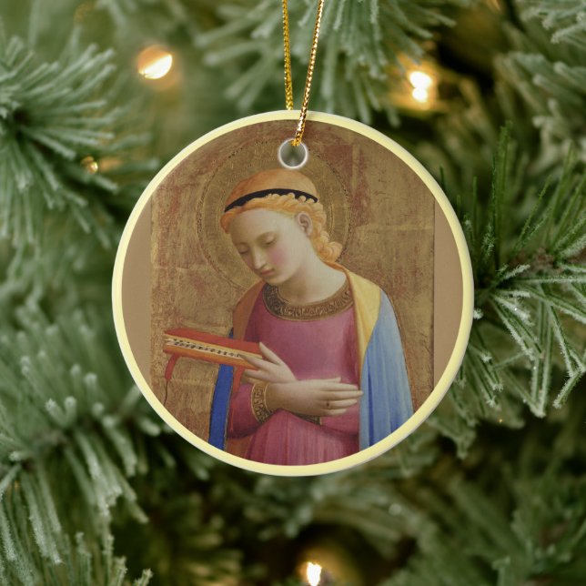 Fra Angelico Mary und Angel Keramik Ornament (Baum)