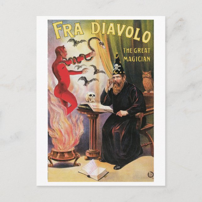 Fra Diavolo ~ Der Vintage Magier-Akt Postkarte (Vorderseite)