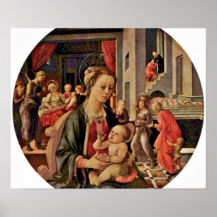 Fra Filippo Lippi - Madonna und Kindertondo Poster