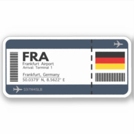 FRA Frankfurt-Boarding-Pass - Deutschland-Ticket Aufkleber