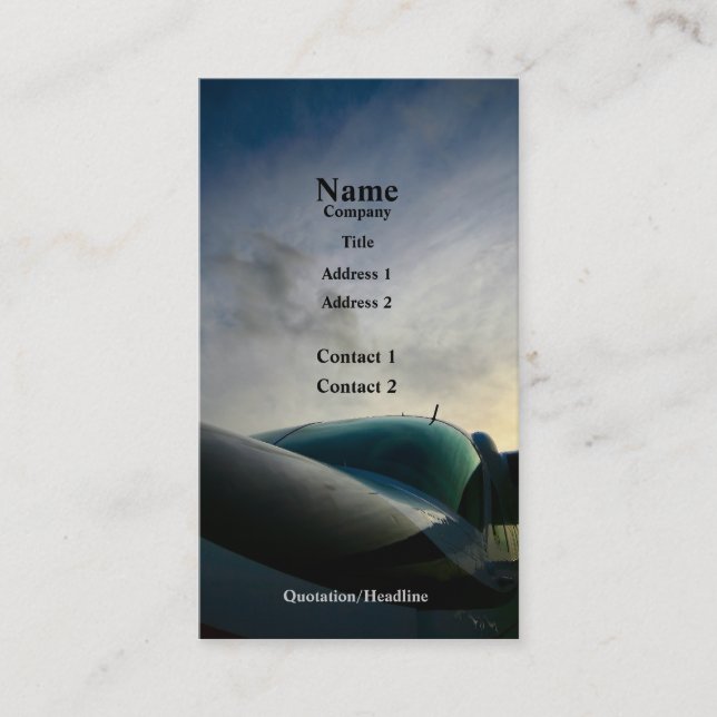 Fracht-Flugzeug Visitenkarte (Vorderseite)