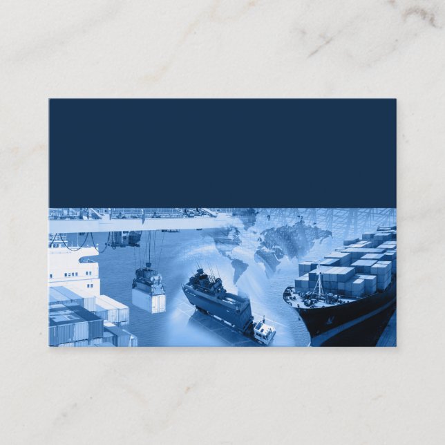 Fracht-Logistik-Schablonen-Visitenkarte-Blau Visitenkarte (Vorderseite)