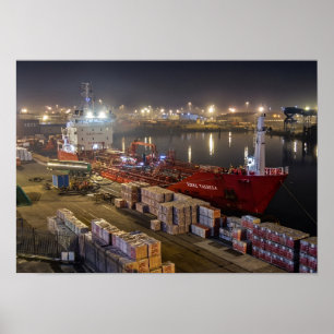 Fracht Schiff Rikke Theresa im Hafen von Hull Poster