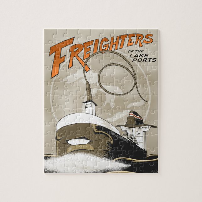 Frachter der Seehäfen Puzzle (Vertikal)