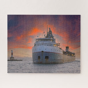 Frachter im Hafen von Holland Puzzle