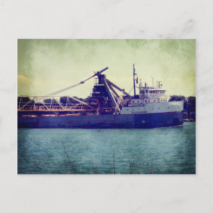 Frachtschiff auf den Großen Seen Postkarte