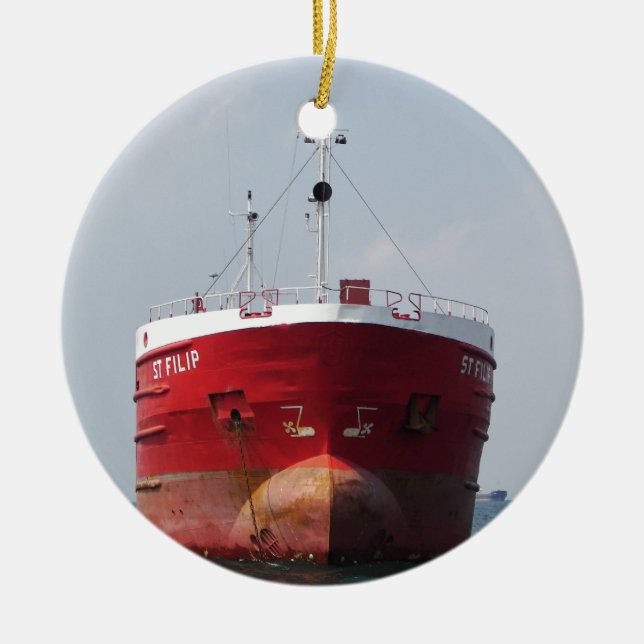 Frachtschiff St Filip Keramik Ornament (Vorne)