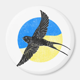 Frack auf blau-gelb, ukrainisches Design Magnet