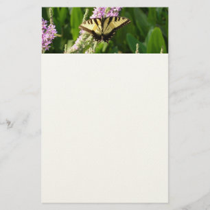 Frack Butterfly auf Lila Wildblumen Briefpapier