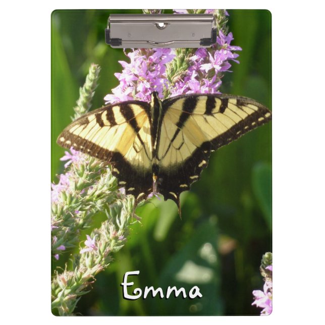 Frack Butterfly auf Lila Wildblumen Klemmbrett (Vorderseite)