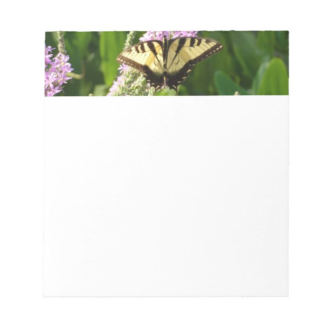 Frack Butterfly auf Lila Wildblumen Notizblock (Vorderseite)
