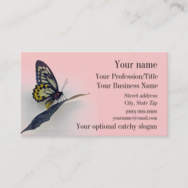 Frack Butterfly Design Business Card Visitenkarte (Vorderseite)
