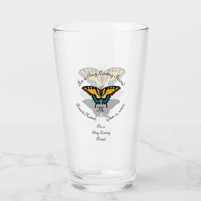 Frack Butterfly Monogramm Glas (Vorderseite)