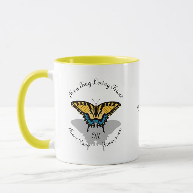 Frack Butterfly Monogramm Tasse (Links)