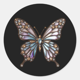 Frack Jeweled Kristall Butterfly Runder Aufkleber