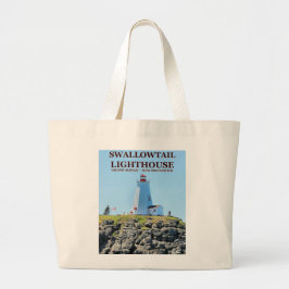 Frack Lighthouse Grand Manan N.B. Tote Bag Jumbo Stoffbeutel