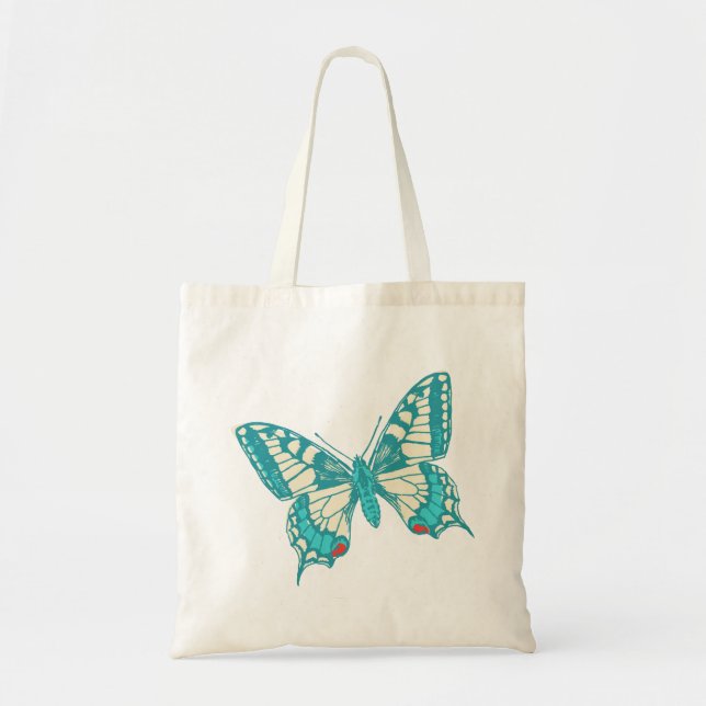 Frack Schmetterling Aqua & Creme Tasche (Vorne)