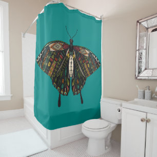 Frack-Schmetterling aquamarin Duschvorhang