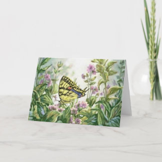 Frack-Schmetterling auf dem Vergissmeinnicht-Malen Karte