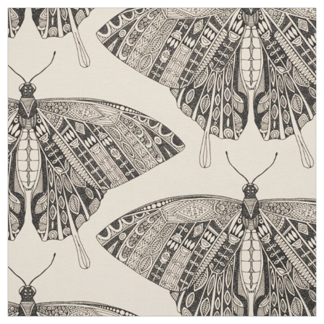 Frack-Schmetterling-Schwarz Stoff (Muster)