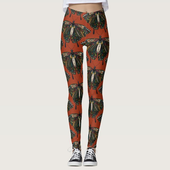 Frack-Schmetterling Terracotta Leggings (Vorderseite)
