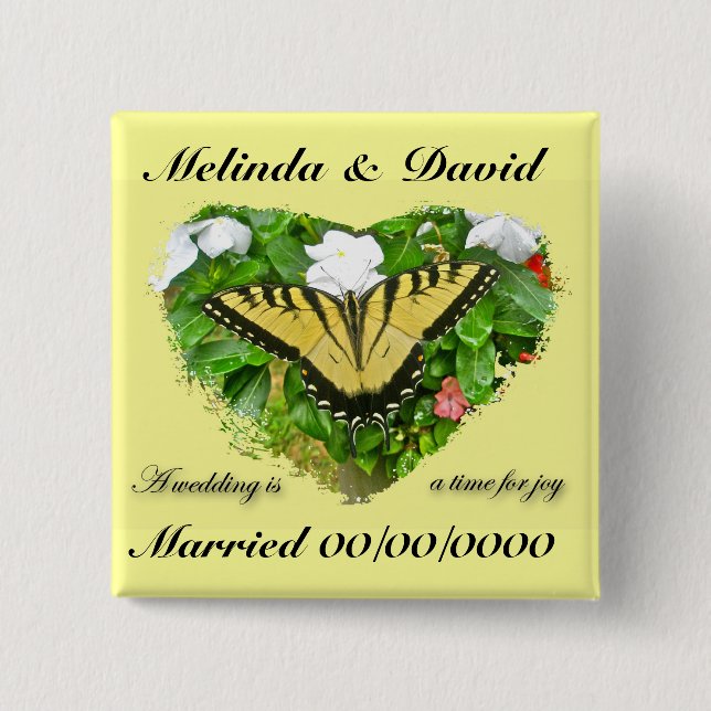 Frack-Schmetterlingsartikel Hochzeiten Button (Vorderseite)