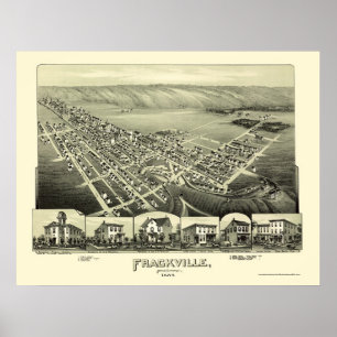 Frackville, panoramische Karte PAs - 1889 Poster