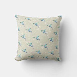 Fractal - Blaue Vogel im Flug Kissen