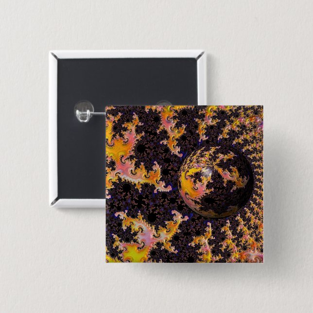 Fractal Firestorm Sphere Button (Vorne & Hinten)