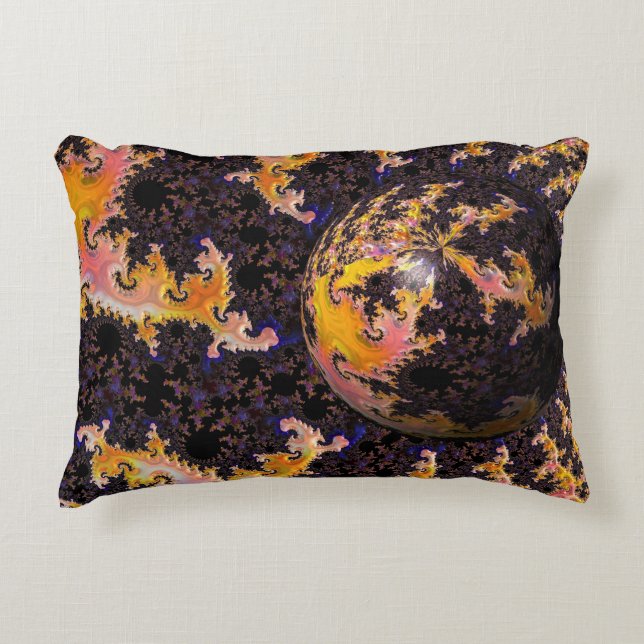 Fractal Firestorm Sphere Dekokissen (Vorderseite)