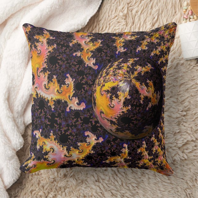 Fractal Firestorm Sphere Kissen (Decke)