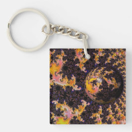 Fractal Firestorm Sphere Schlüsselanhänger