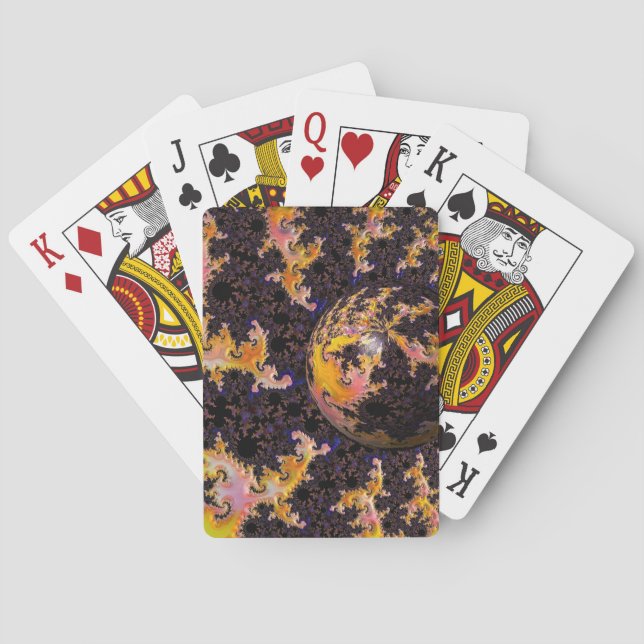 Fractal Firestorm Sphere Spielkarten (Rückseite)