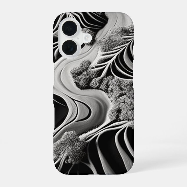 Fractal Flow iPhone 16 Hülle (Rückseite)