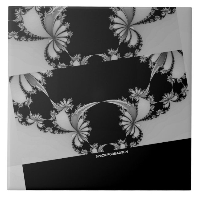 Fractal-Garten grau Fliese (Vorderseite)