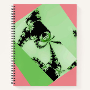 Fractal-Garten grün und cremig Notizbuch