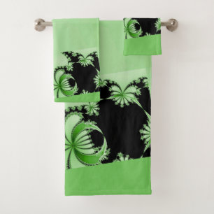 Fractal-Garten-Mantis Badhandtuch Set