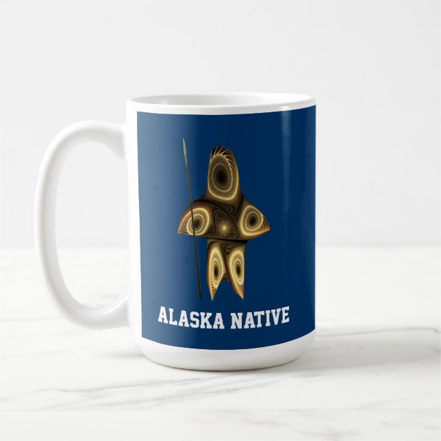 Fractal Inuit Hunter - Alaska Native Kaffeetasse (Links)