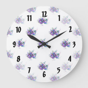 Fractal - Mardi Gras Mask Große Wanduhr