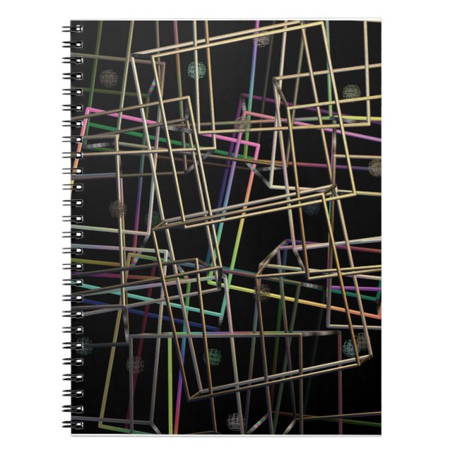 Fractalised Metal Frames Spiral Notebook Notizblock (Vorderseite)