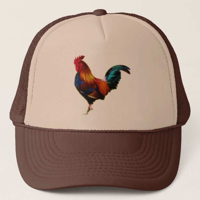 Fractalius Leghorn-Hahn Truckerkappe (Vorderseite)