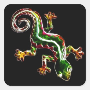 Fractalius Lizard Quadratischer Aufkleber