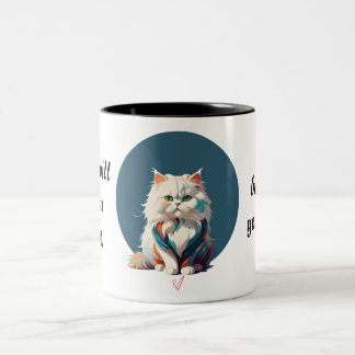 Fractalius Persische Katze konfrontiert Tasse