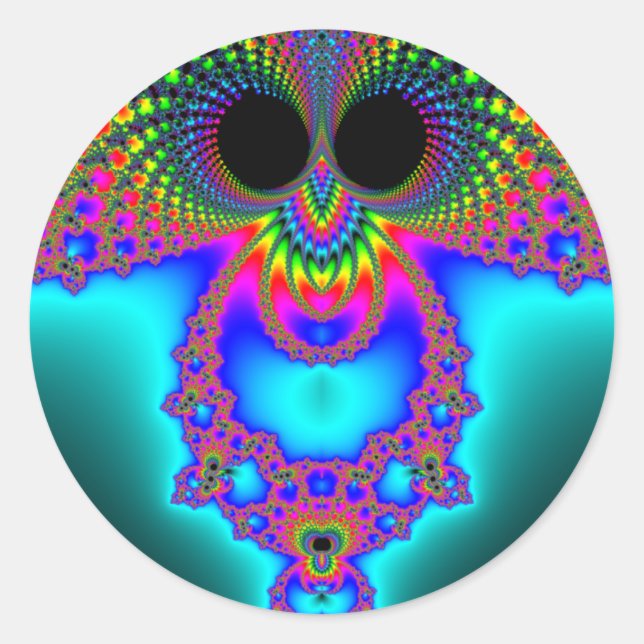 Fractowl Runder Aufkleber (Vorderseite)